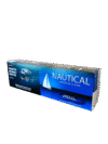 Pack of Nautical Premium Blend 200 King Size Filter Cigarettes with blue design, white sailboat, and warning labels.