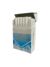 Canadian Ultra Light king size cigarettes, 20-pack. Blue & white packaging with clouds and maple leaf.