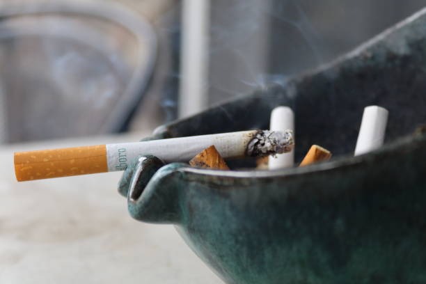 Close-up of a burning cigarette representing menthol cigarettes in Canada