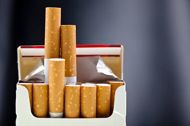 A close-up view of a package of several cigarettes in Canada