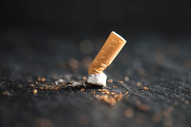 Cigarette end and ash