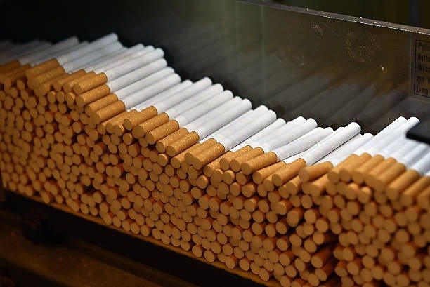 Cigarettes production inside a factory