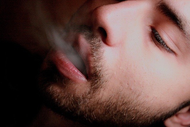Person smoking outdoors